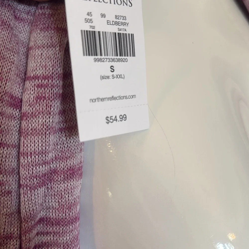 NWT northern reflections size small raspberry Pink Open-Front Cardigan Sweater - Picture 4 of 4